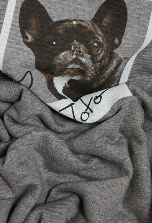 Sweatshirt capuche Jean Toto gris chin&eacute;