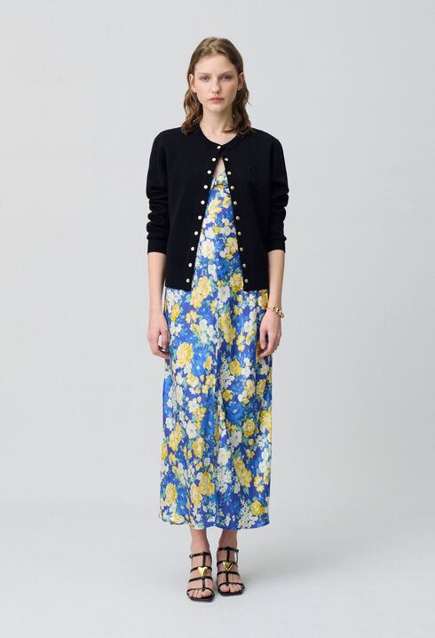 Floral Satin Maxi Dress
