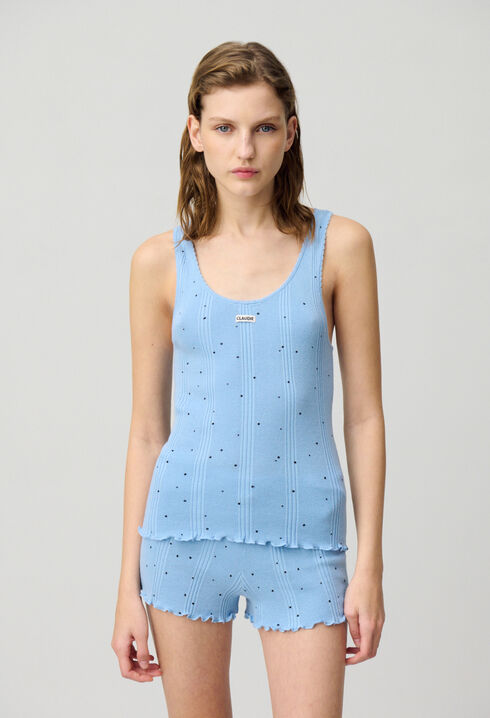 Débardeur maille fine pois