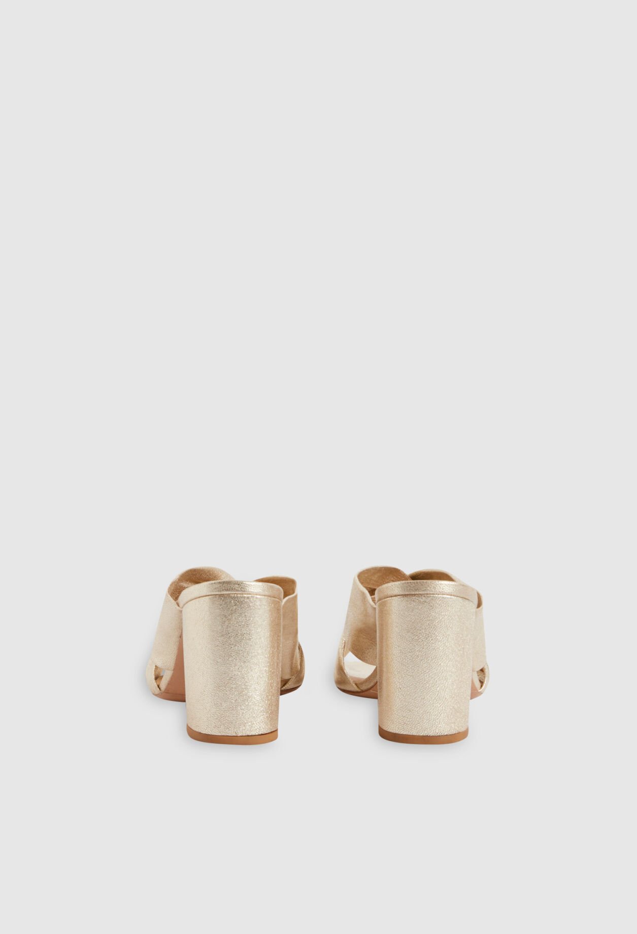 Golden leather mules