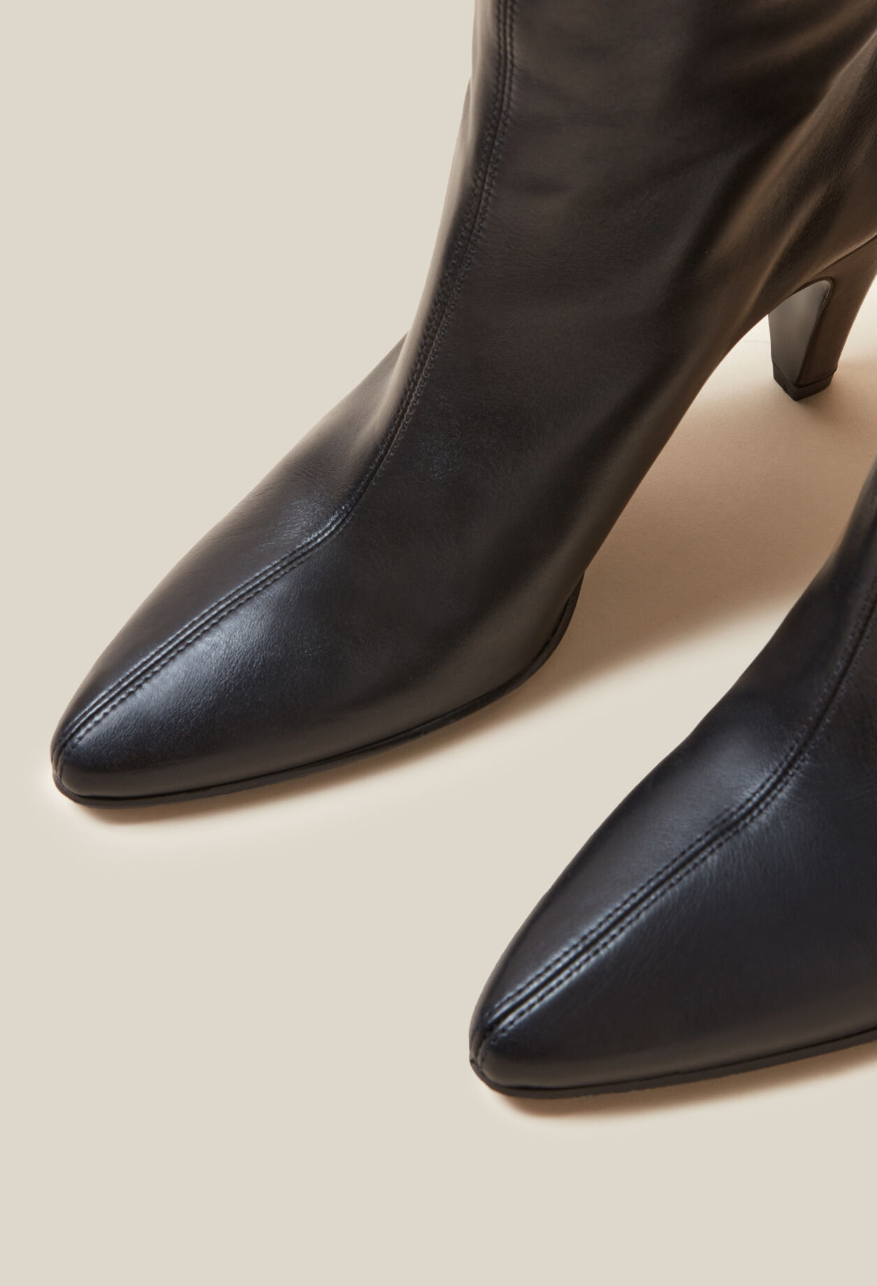 Leather knee-high boots