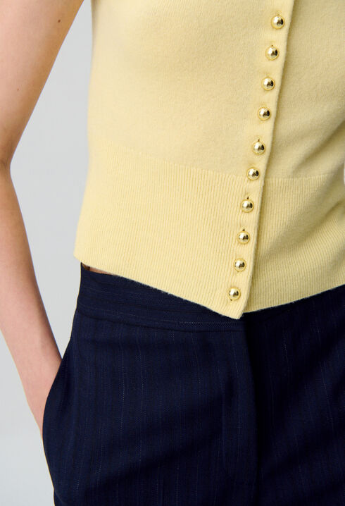 Top maille boutonné