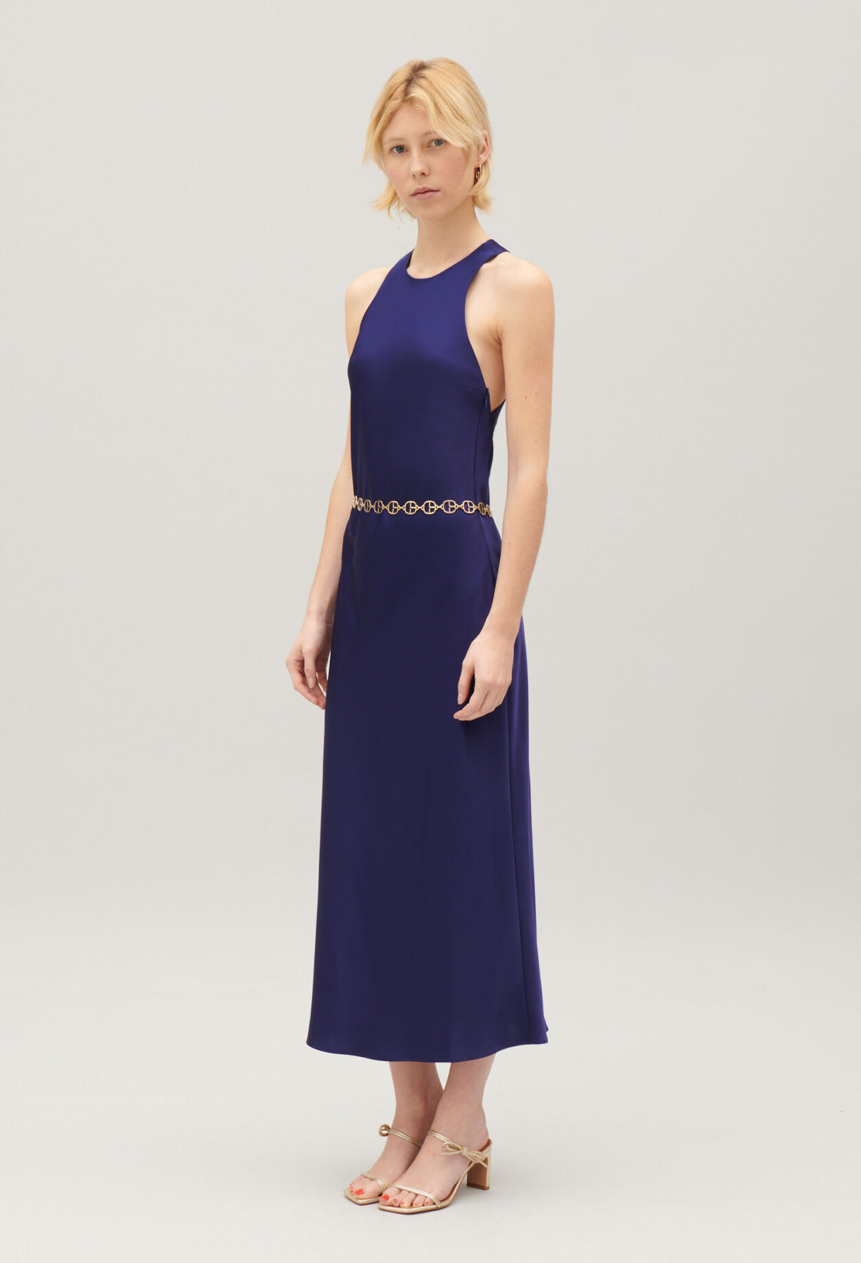Robe longue satinee