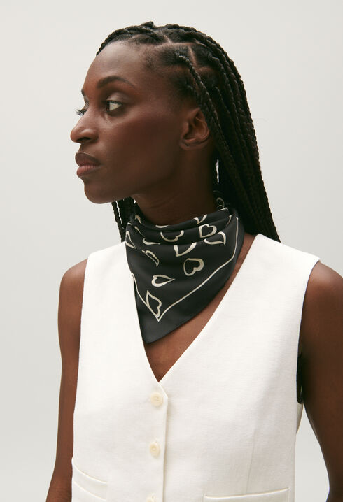 Foulard soie cœurs
