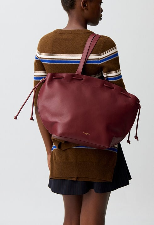 Glattleder-Shopper Goldlogo