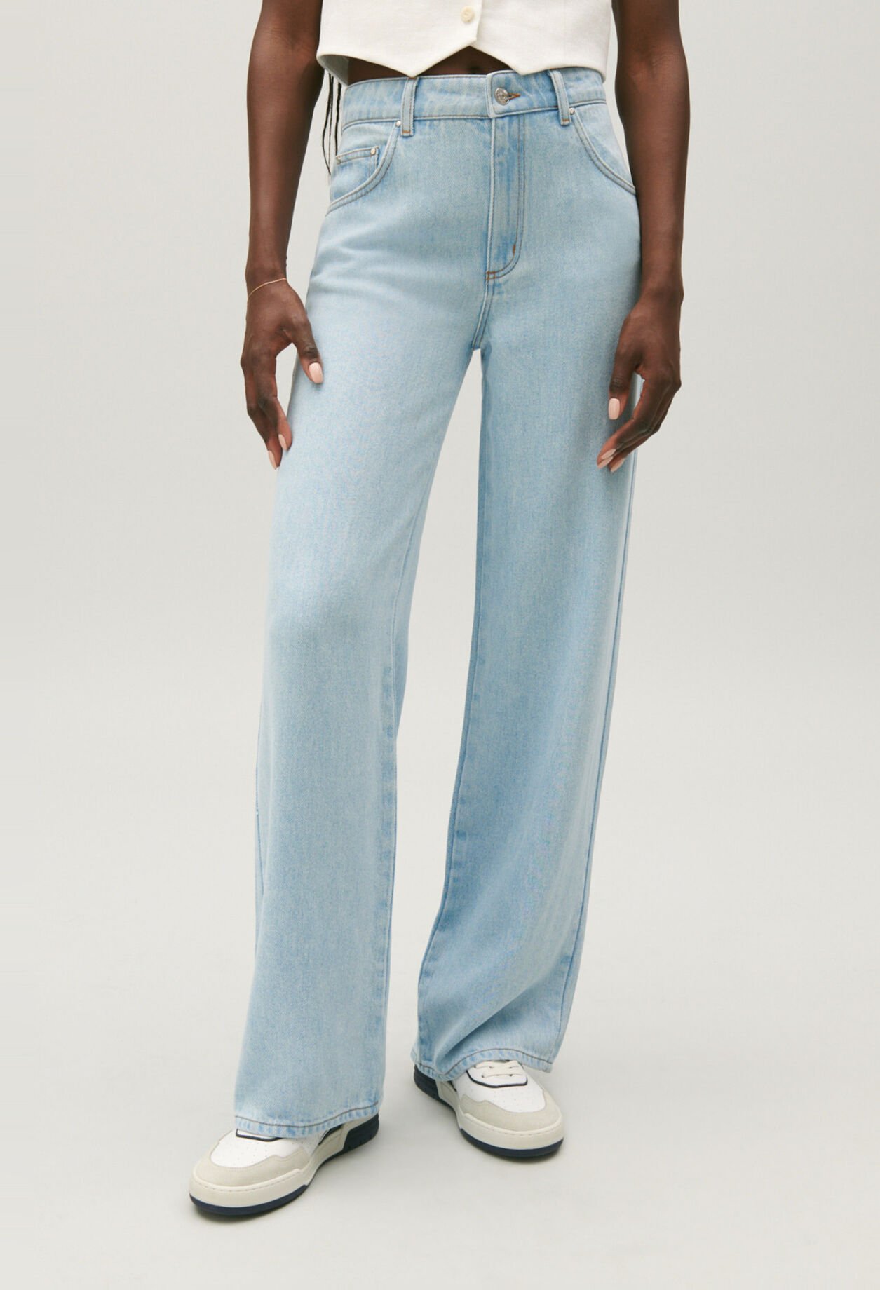 Claude straight-leg light denim jeans