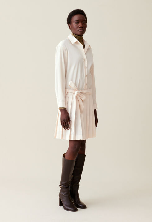 Robe chemise ceinturée boutonnée