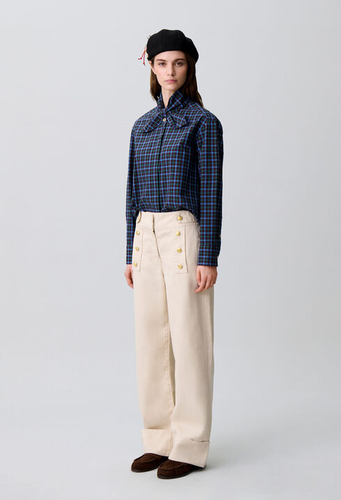 Light denim wide-leg jeans