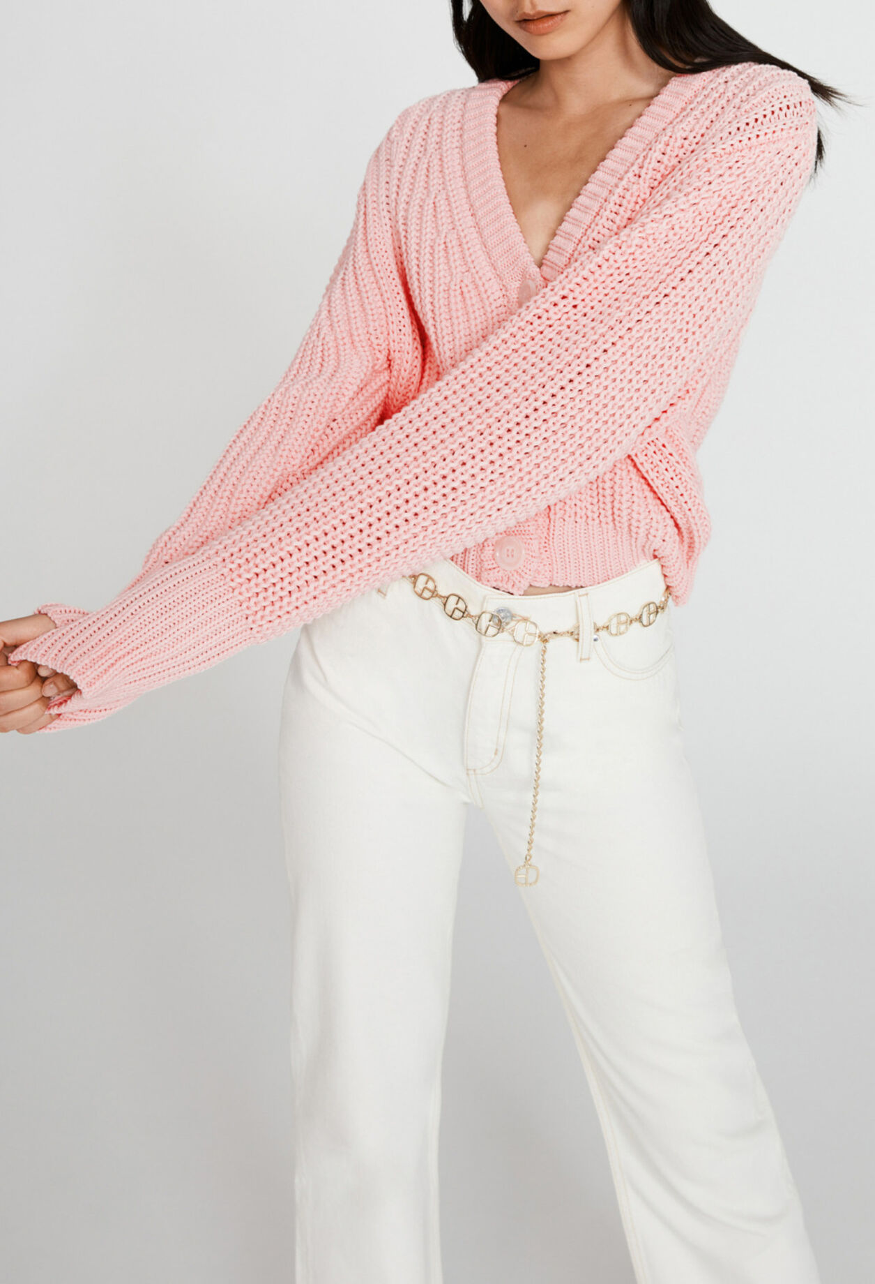 Cardigan maille côtelée