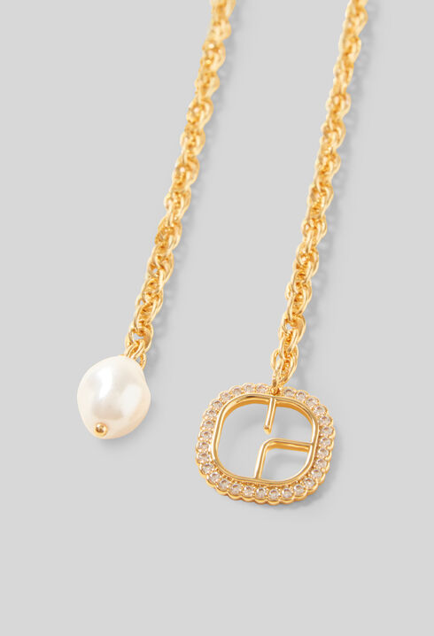 Collier double chaîne perle