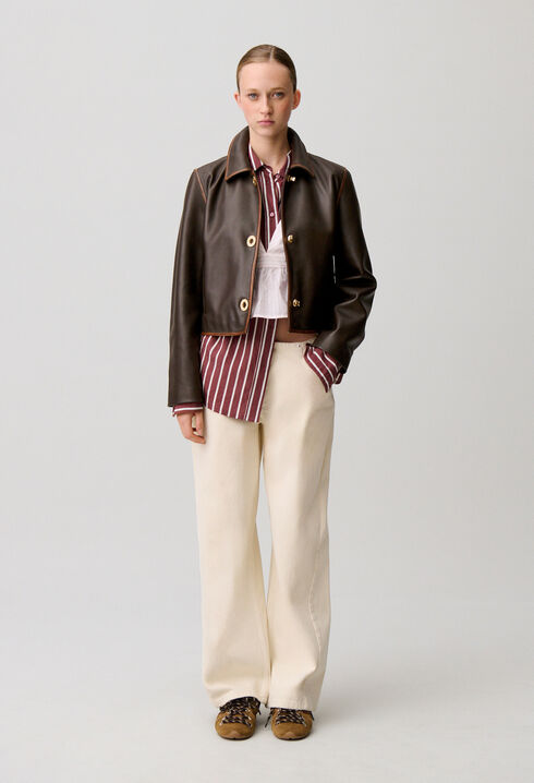 Kurze Jacke aus Vintage-Leder