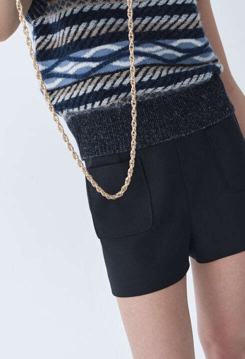 Pull sans manches rayures à motifs