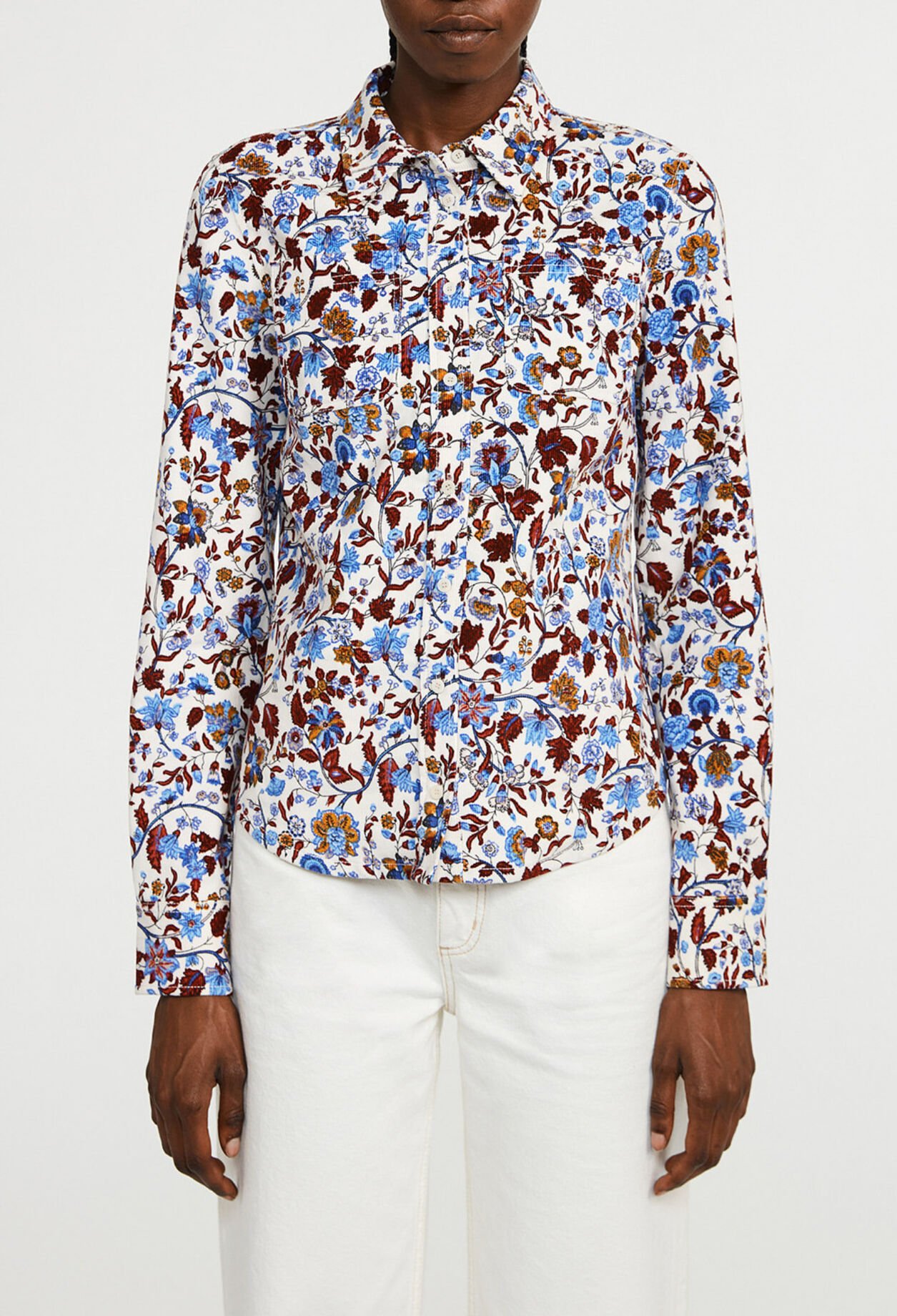 Chemise velours imprimé fleuri