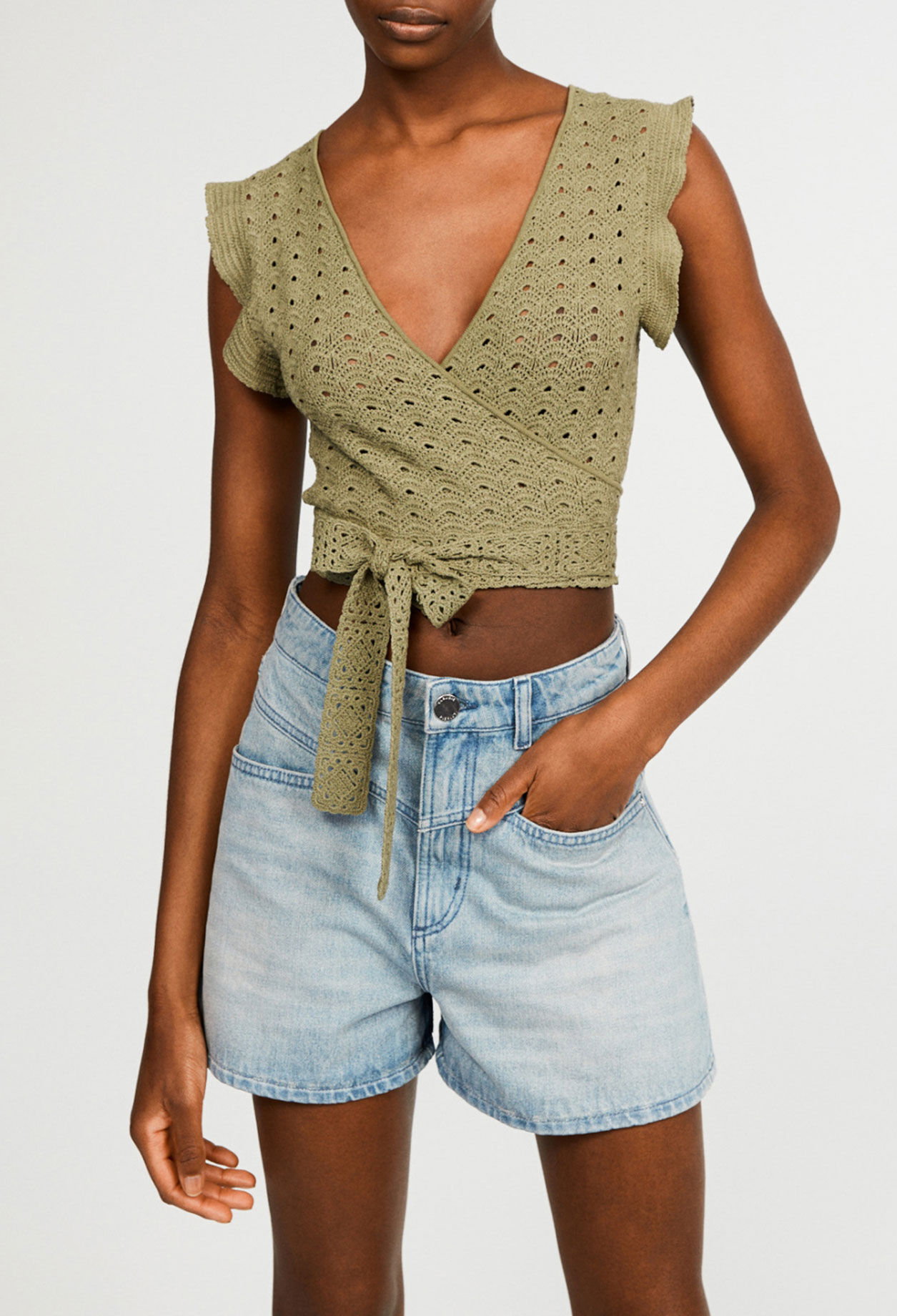 Top en maille sans manches