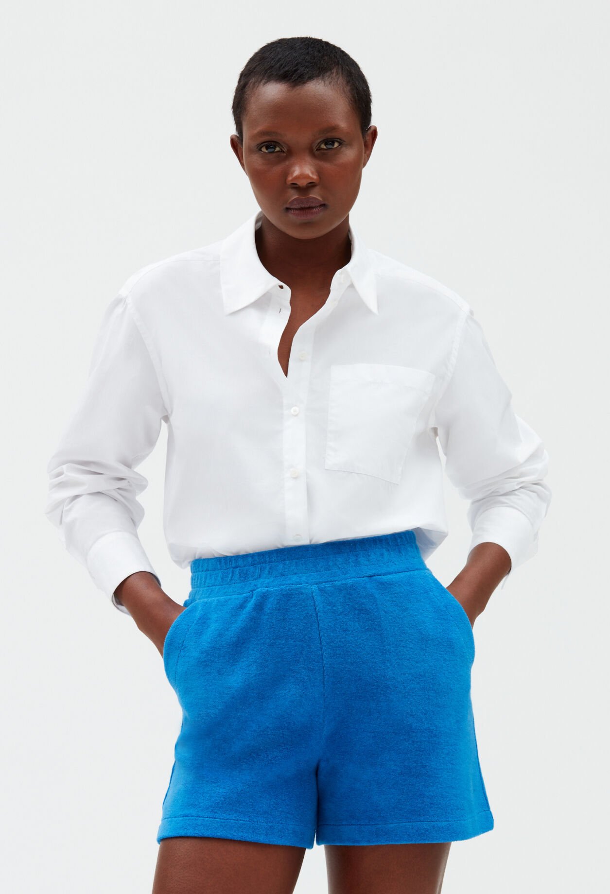 Short éponge bleu