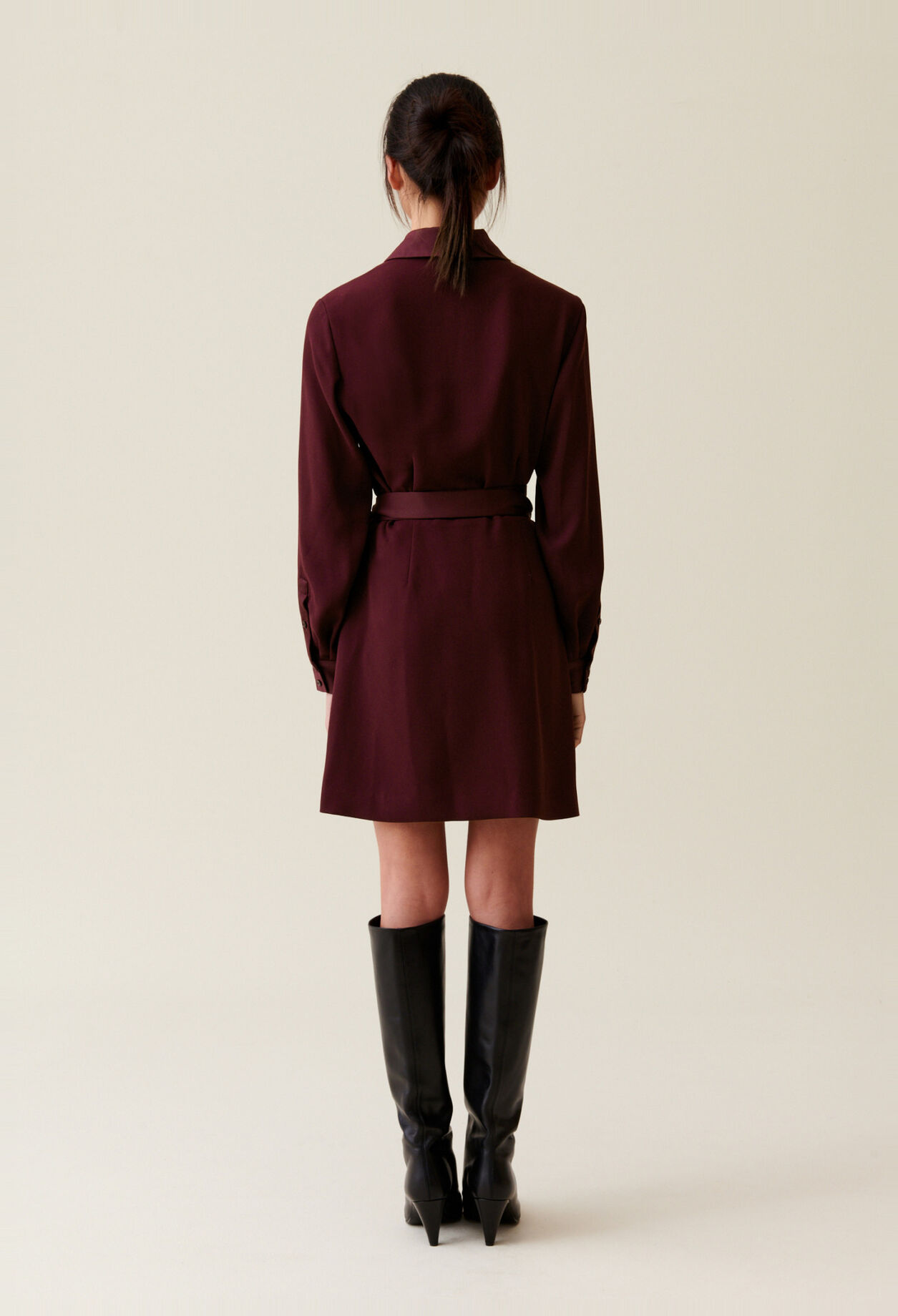 Wrap Dress with Lapel Collar