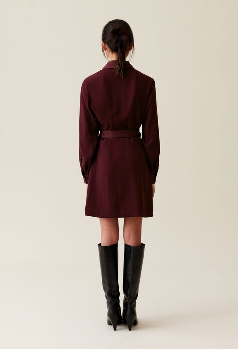 Wrap Dress with Lapel Collar