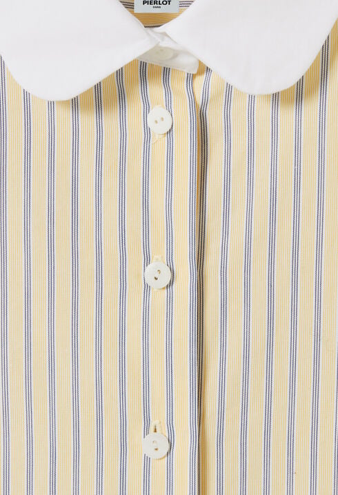 Chemise rayée col claudine