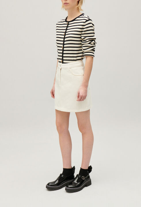 Kurzer Jeans-Rock Ecru