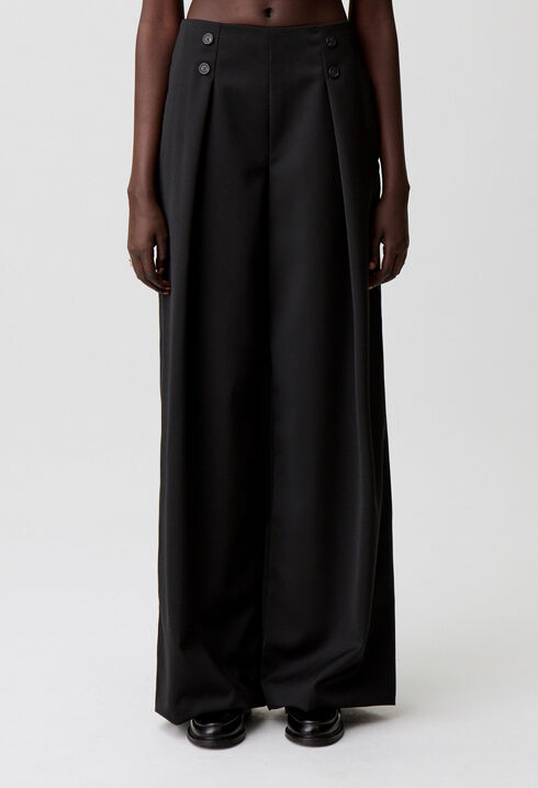 Weite Hose aus Wollmischung