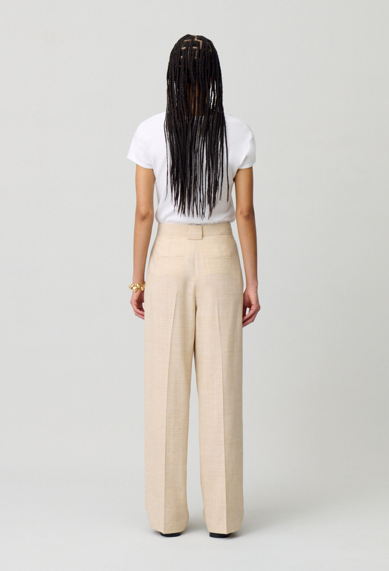 Pantalon large taille haute