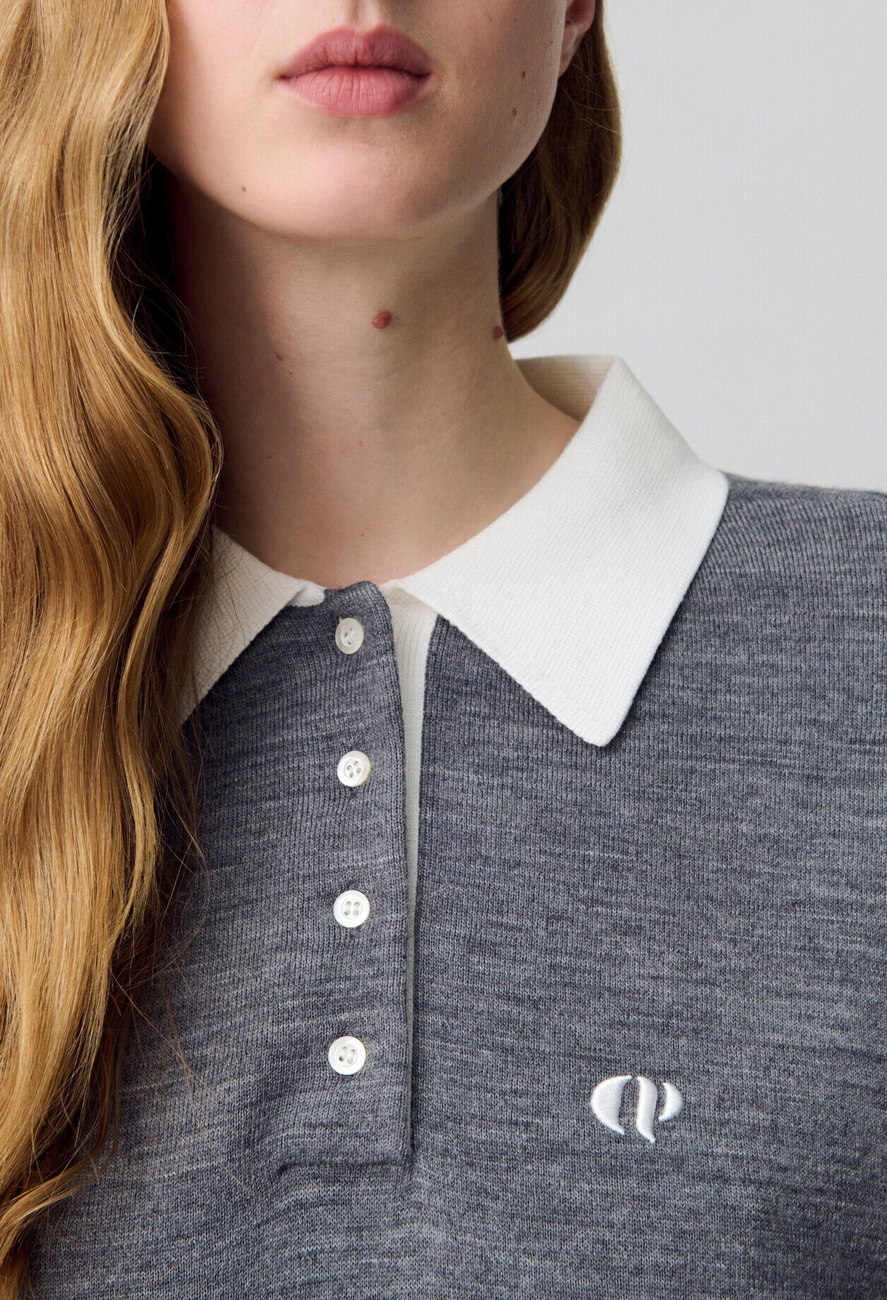 Fine Knit Polo Sweater