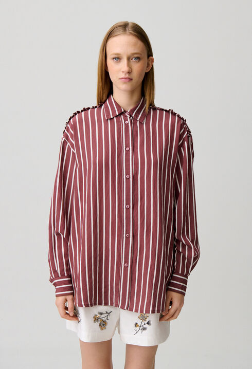 Chemise oversize ray&eacute;e