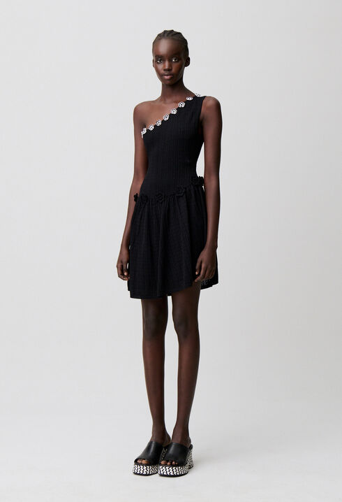 Robe maille fleurs crochet