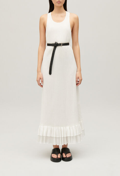 Midi-Kleid mit Volantbesatz