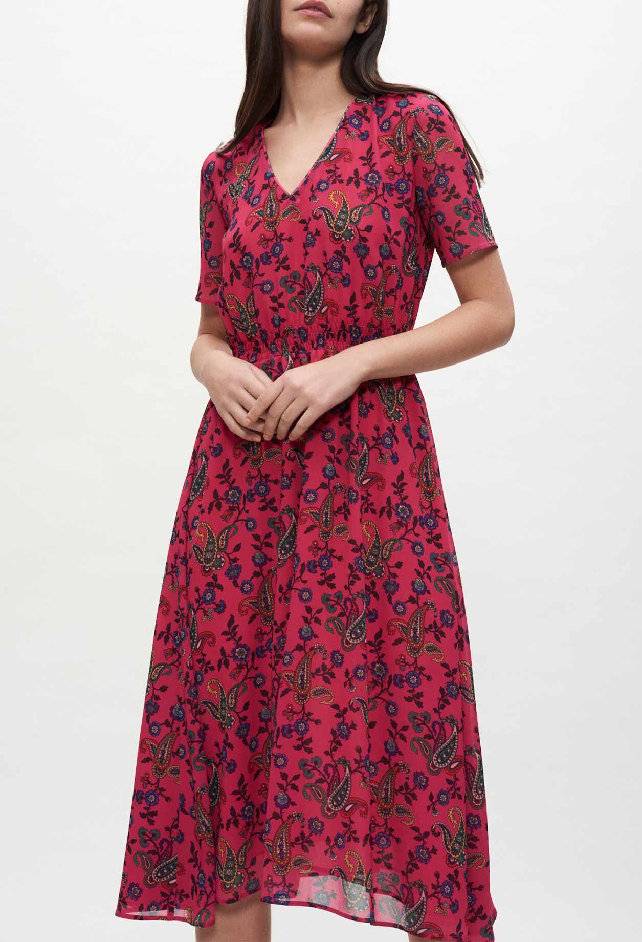 Asymmetrisches Kleid mit Paisley-Muster
