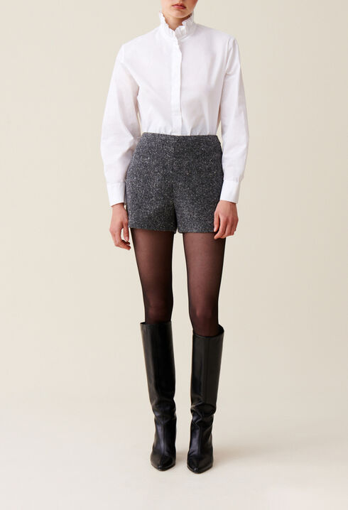 Short tweed gris