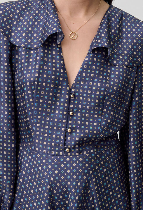 Robe courte soie imprimée