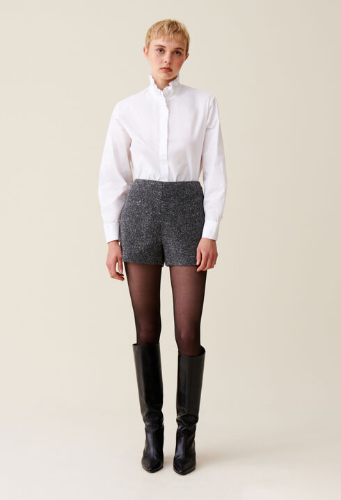 Kurze graue Tweed-Shorts
