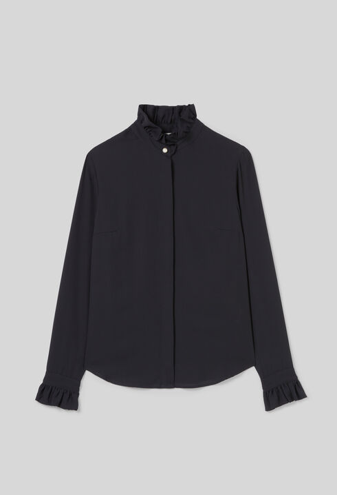 Chemise col victorien marine