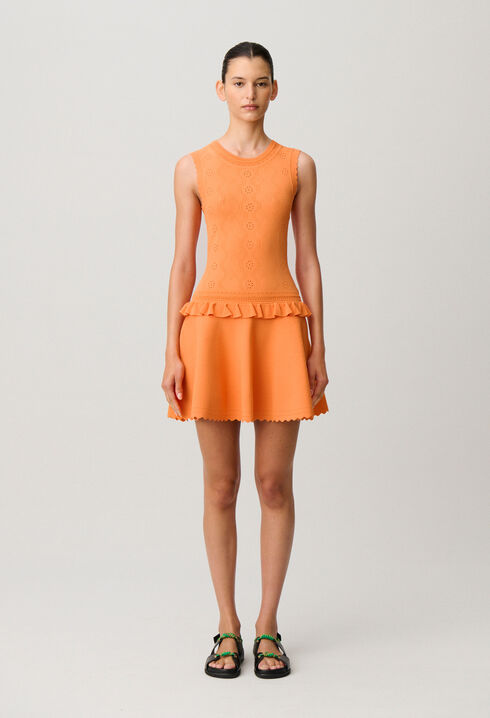 Ruffled knit dress