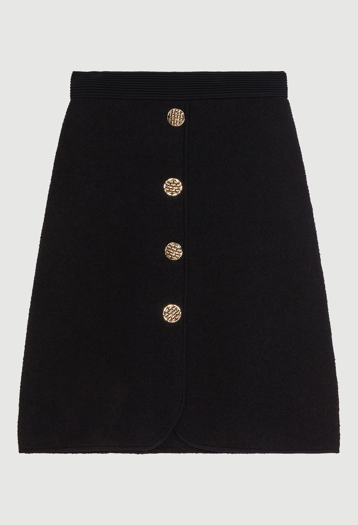 Knitted skirt with golden buttons