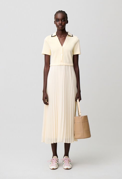 Trompe-l'&oelig;il bi-material dress