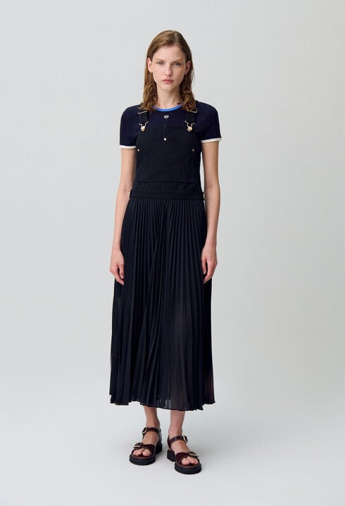 Plissiertes Maxikleid