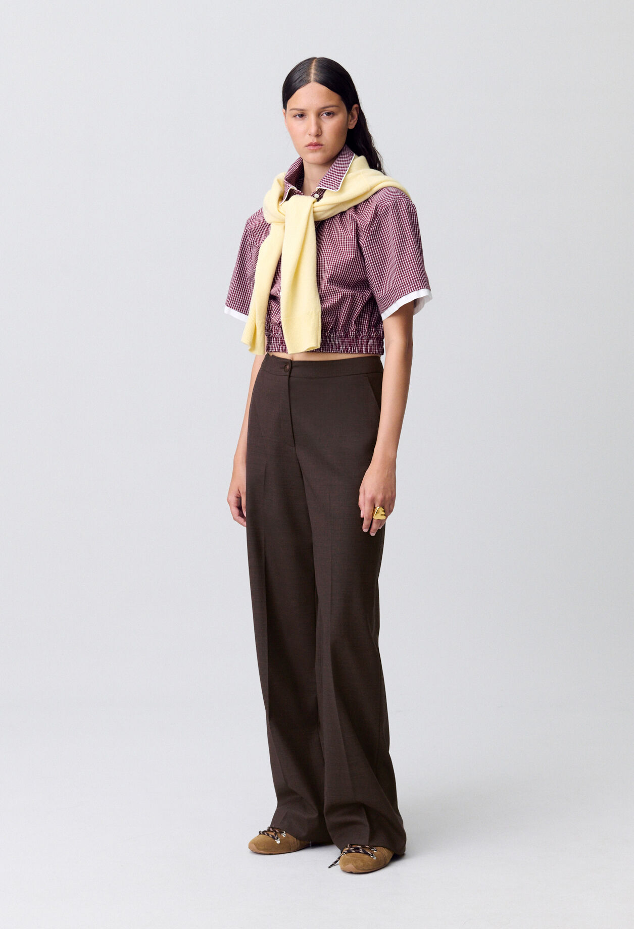 Pantalon droit laine