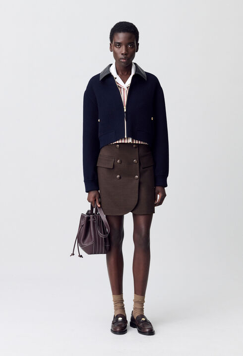 Straight mini skirt