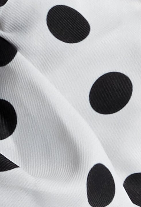 Ecru polka dot print scrunchie