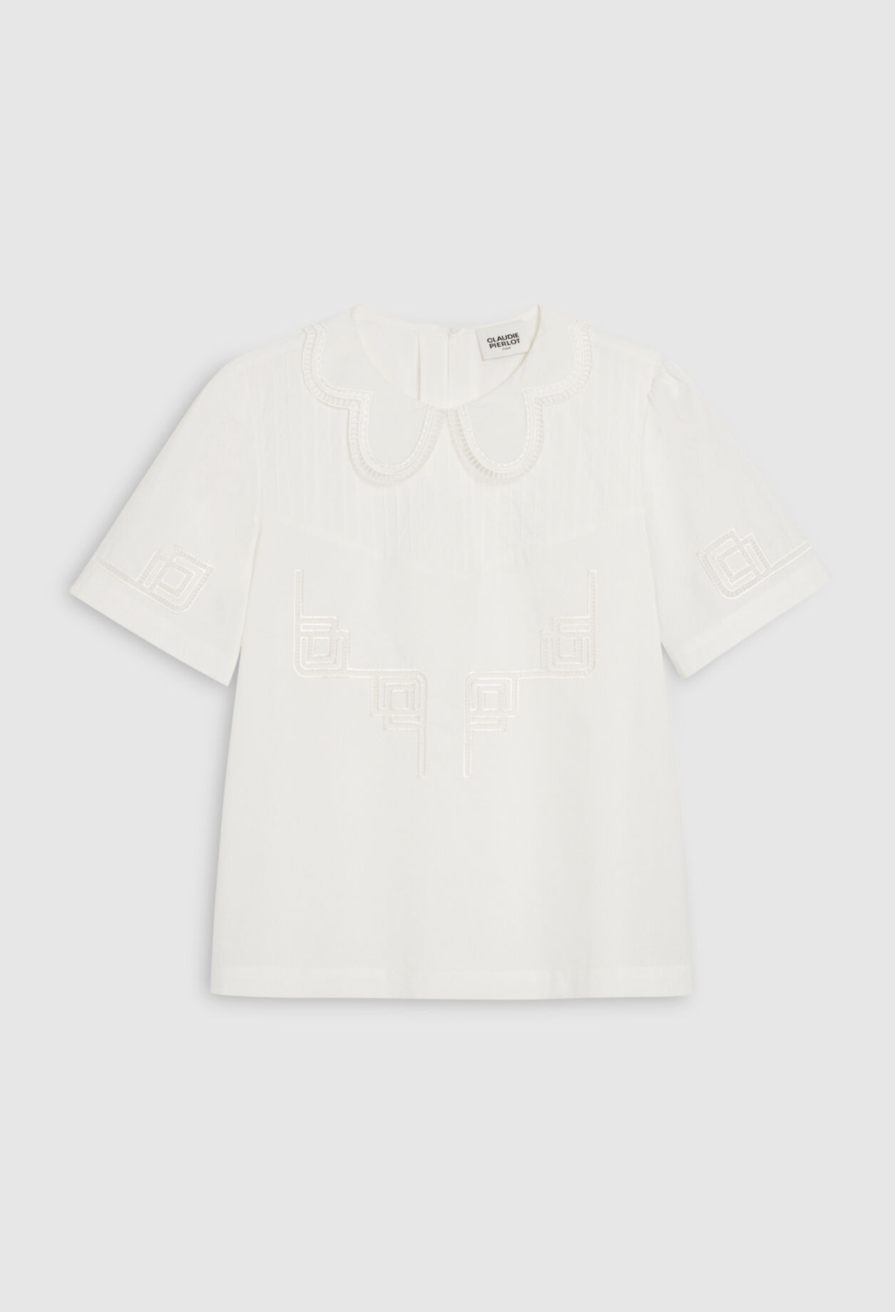 Ecru lace collar top