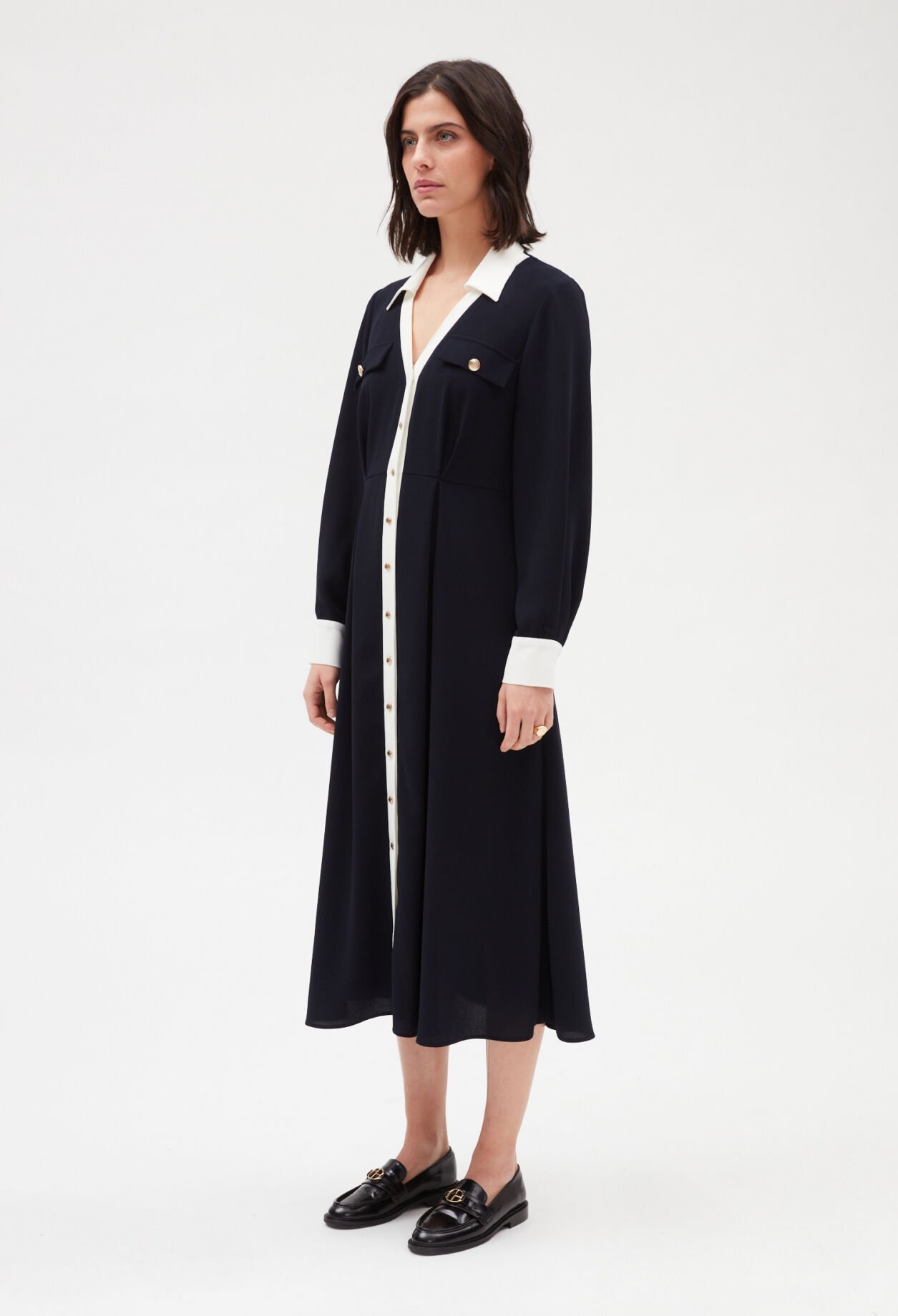 Robe midi marine