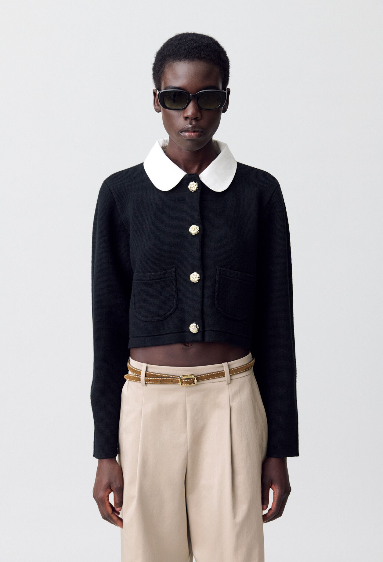 Cardigan court col amovible