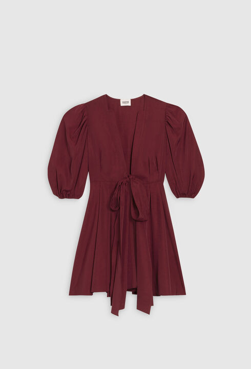 Robe bordeaux courte cache cœur