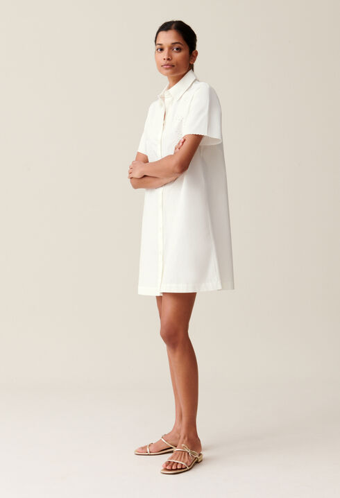 Robe chemise courte brodée