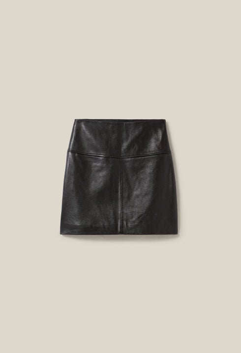 Leather mini skirt