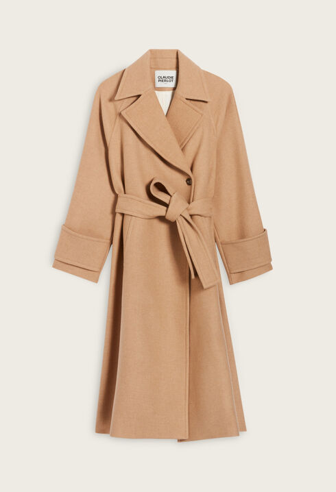 Mid-length wool blend coat