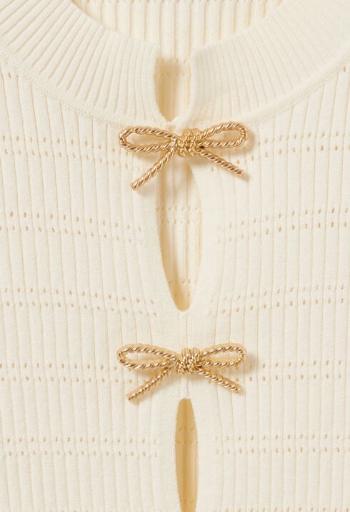 Pull maille fine noeuds