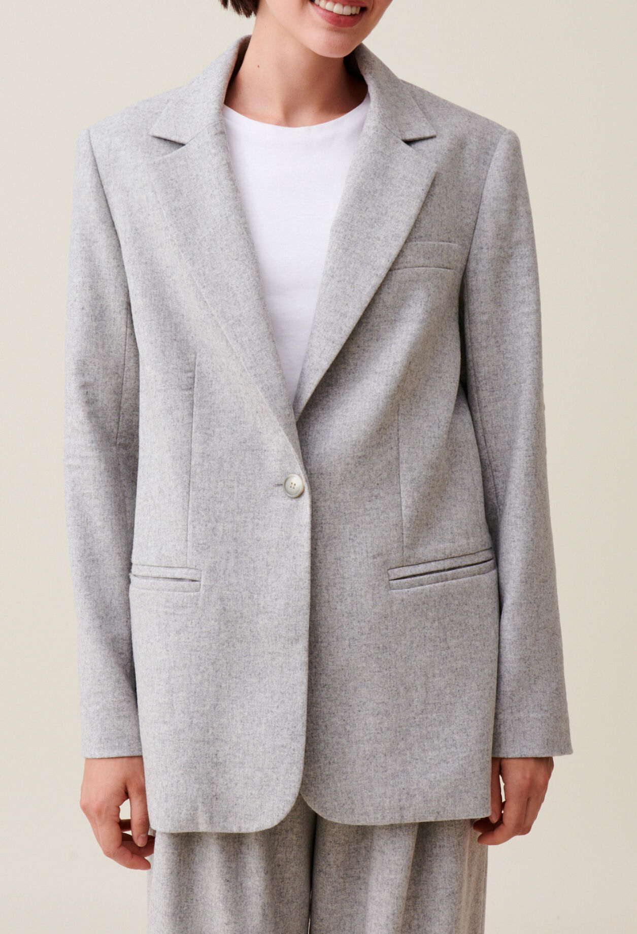 Grauer Blazer aus Wollmischung